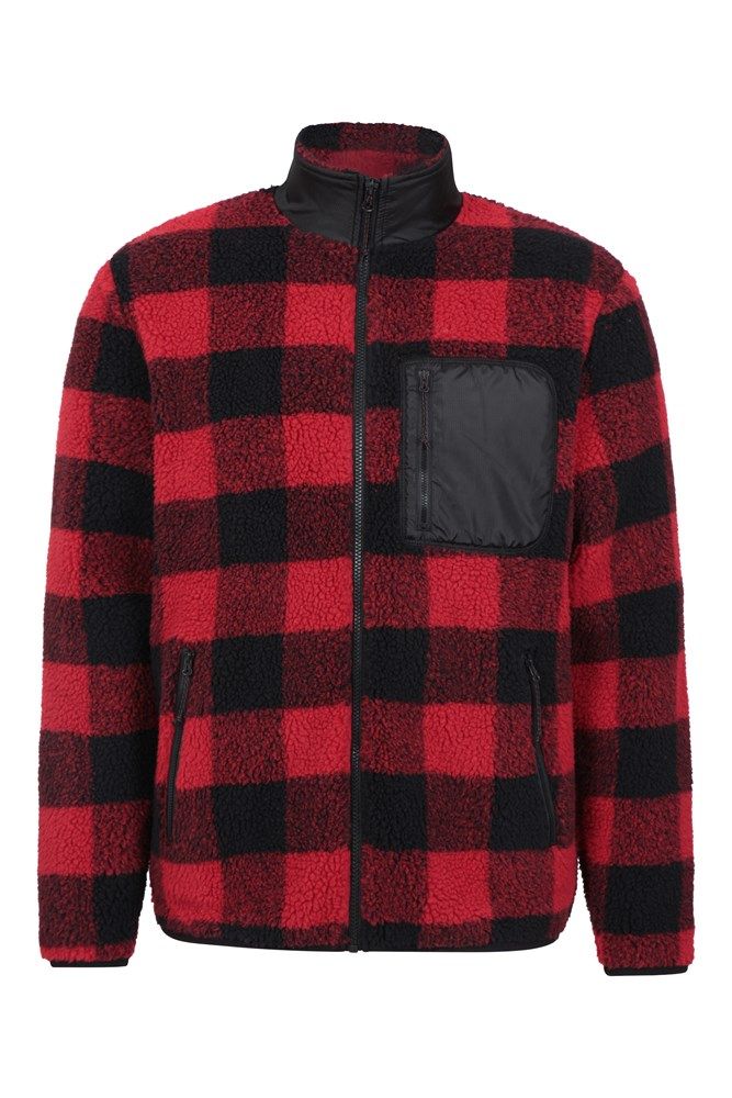 Whitby Mens Sherpa Printed Fleece Jacket