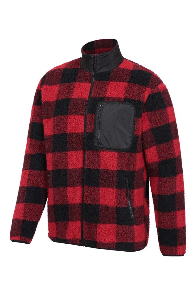 Whitby Mens Sherpa Printed Fleece Jacket