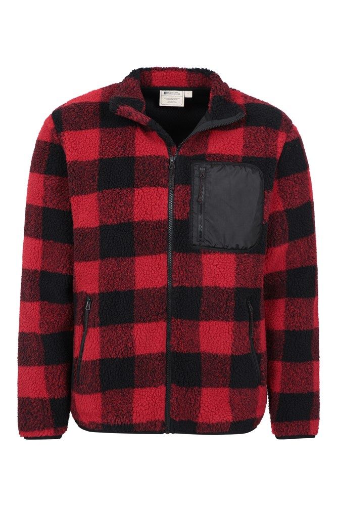 Whitby Mens Sherpa Printed Fleece Jacket