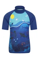 Shark Short Sleeved Kids Rash Guard