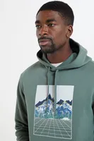 Mountain Grid Mens Hoodie