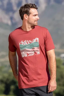 Linear Mountain Mens Organic T-Shirt