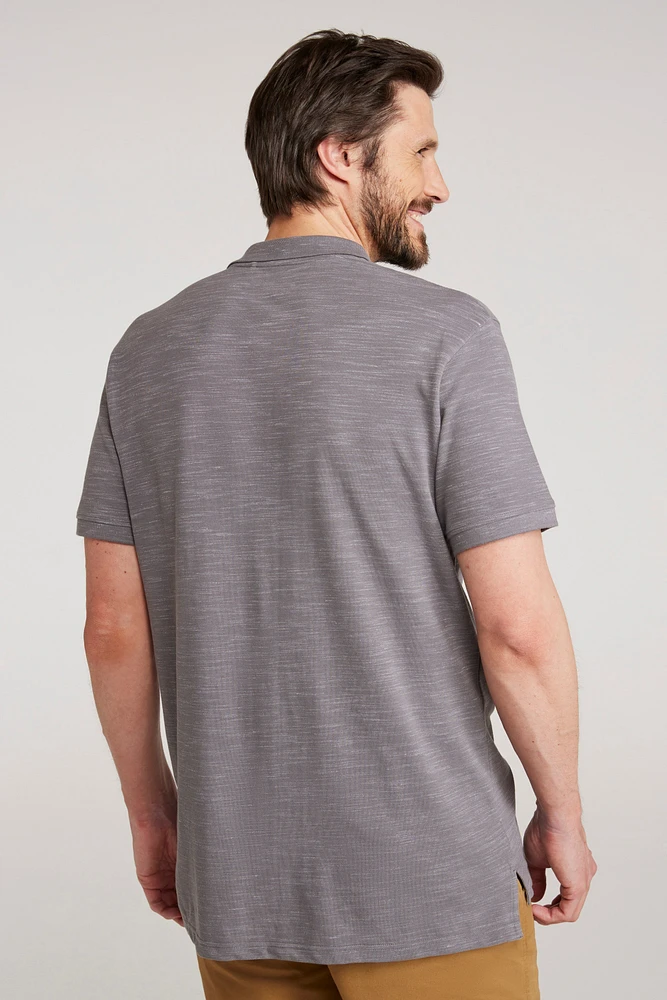 Dawnay Pique Slub Textured Mens Polo Shirt