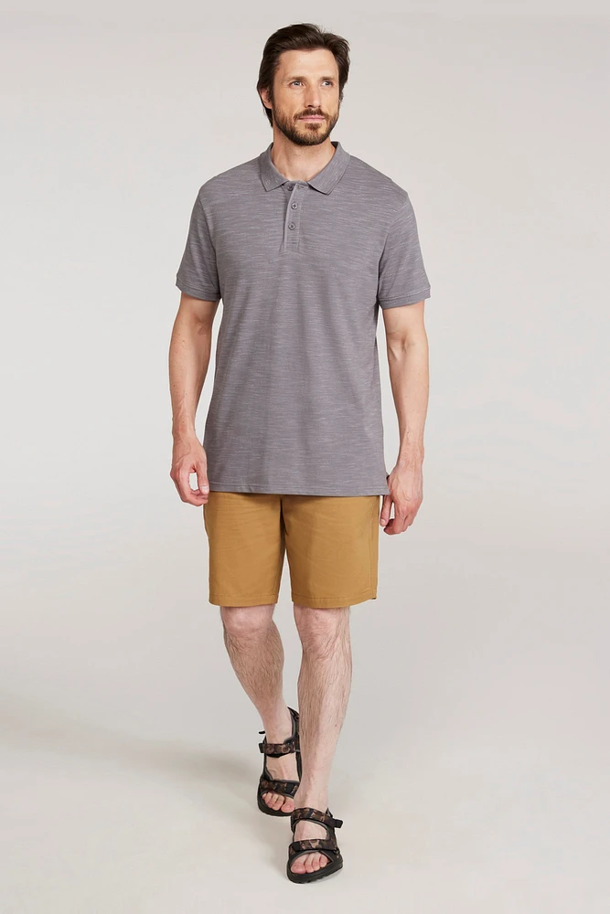 Dawnay Pique Slub Textured Mens Polo Shirt