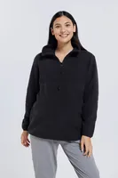 Cozy Maternity Sherpa Half-Zip Fleece