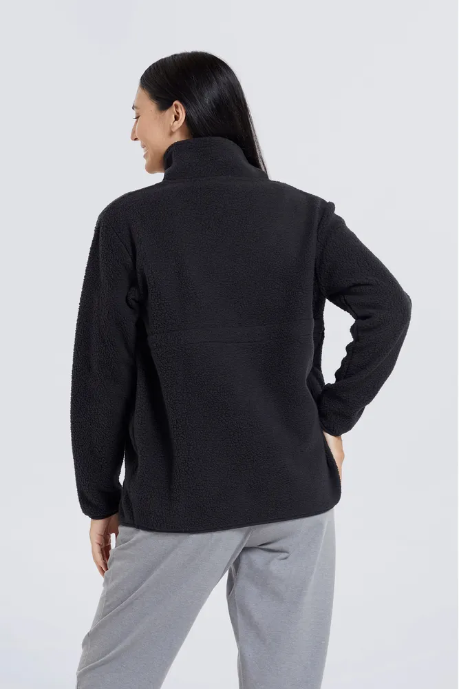 Cozy Maternity Sherpa Half-Zip Fleece