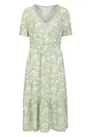 Oasis Womens Midi Tiered Dress