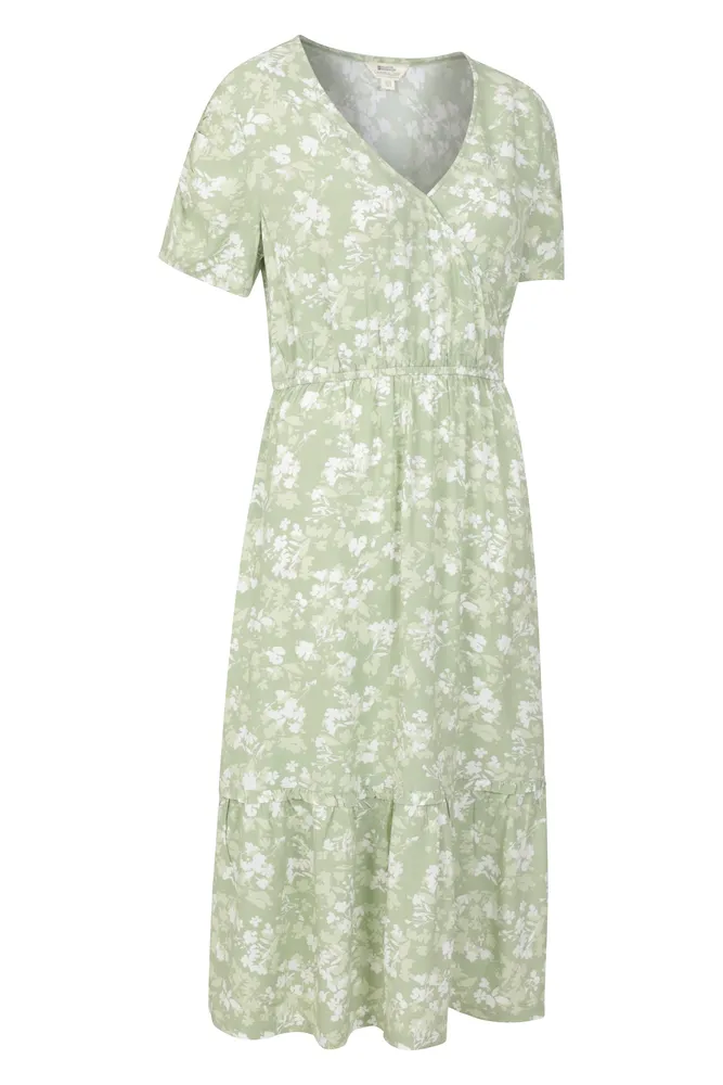 Oasis Womens Midi Tiered Dress