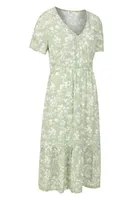 Oasis Womens Midi Tiered Dress
