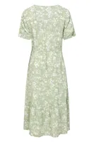 Oasis Womens Midi Tiered Dress