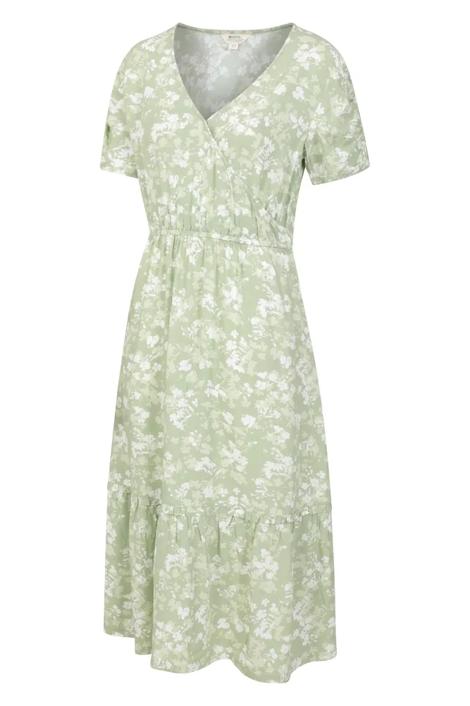 Oasis Womens Midi Tiered Dress