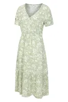 Oasis Womens Midi Tiered Dress
