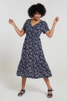 Oasis Womens Midi Tiered Dress