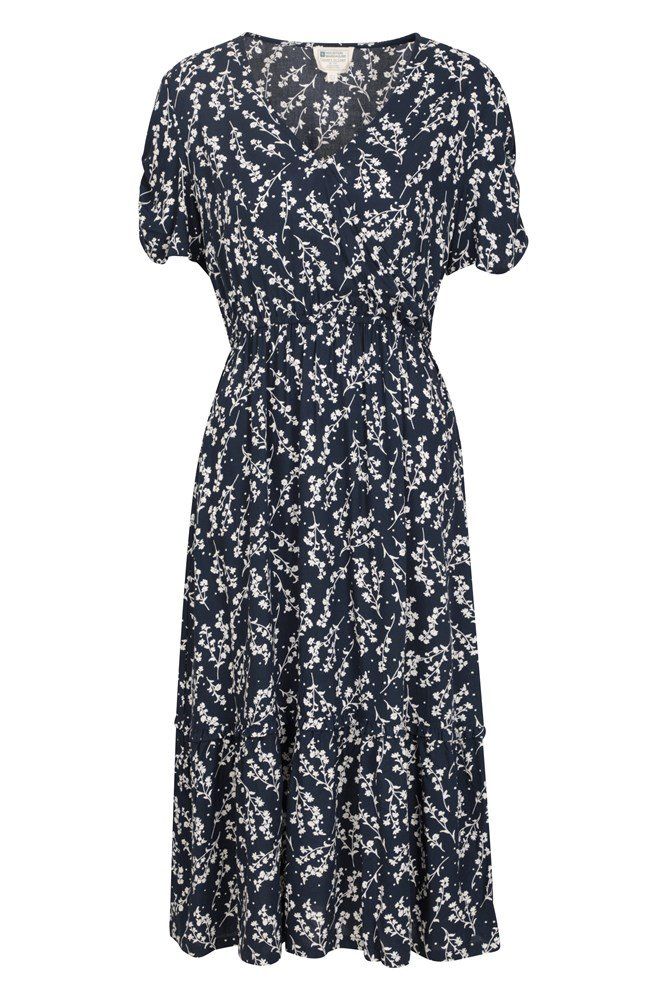 Oasis Womens Midi Tiered Dress