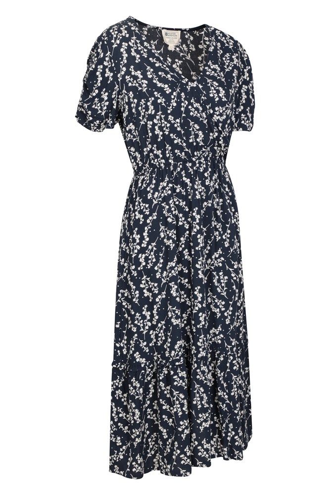 Oasis Womens Midi Tiered Dress