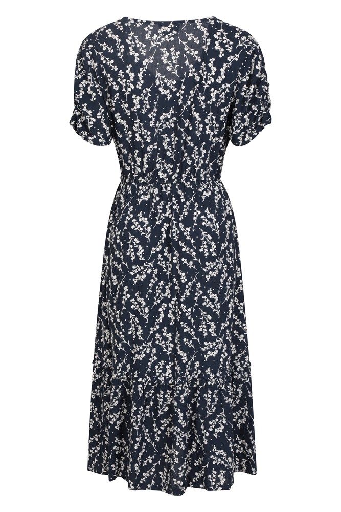 Oasis Womens Midi Tiered Dress
