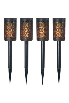 Patterned Solar Path Lights 4-Pack