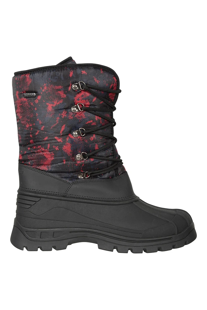 Plough Mens Printed Snow Boots