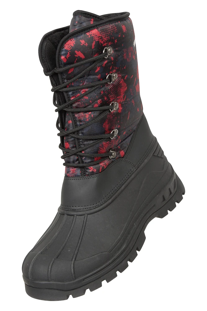 Plough Mens Printed Snow Boots