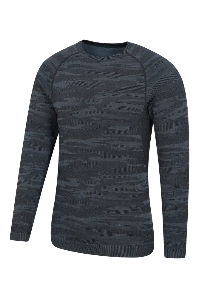 Alpine Camo Mens Seamless Base Layer Top