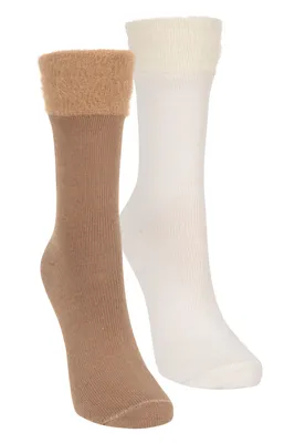 Womens Fluffy Socks 2-Pack