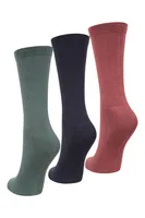 Bamboo Womens Embroidered Socks 3-Pack