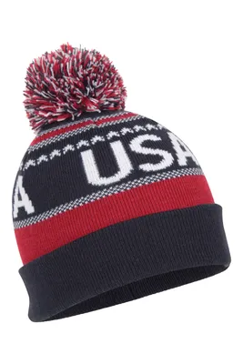 USA Pom-Pom Beanie Hat