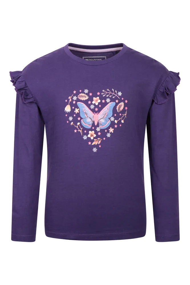 Glitter Midnight Moth Kids Long Sleeve Top