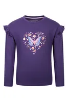 Glitter Midnight Moth Kids Long Sleeve Top