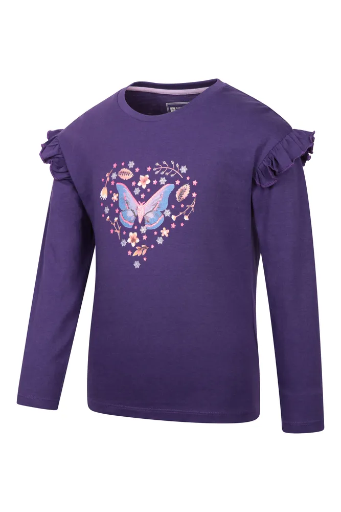 Glitter Midnight Moth Kids Long Sleeve Top