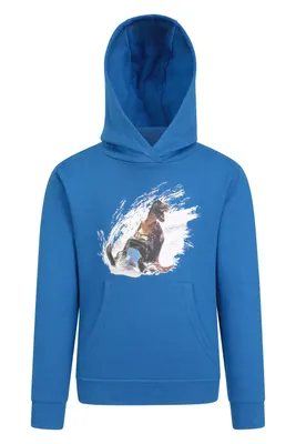 Dino Snow Mobile Kids Organic Hoodie