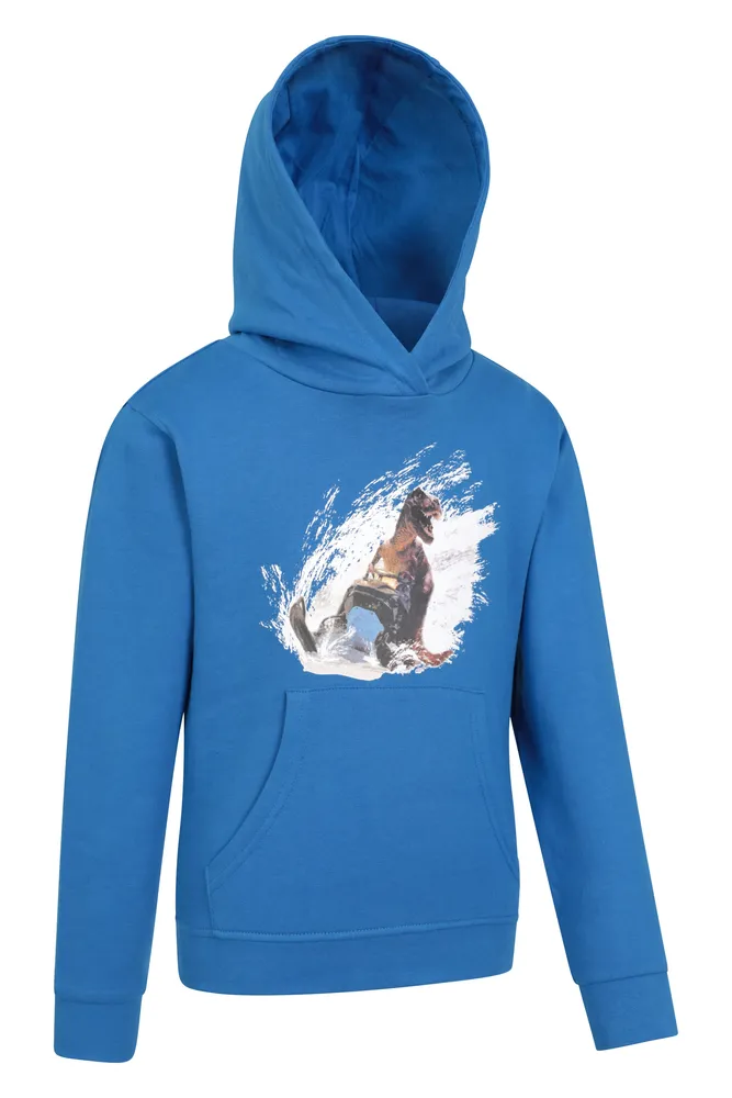Dino Snow Mobile Kids Hoodie