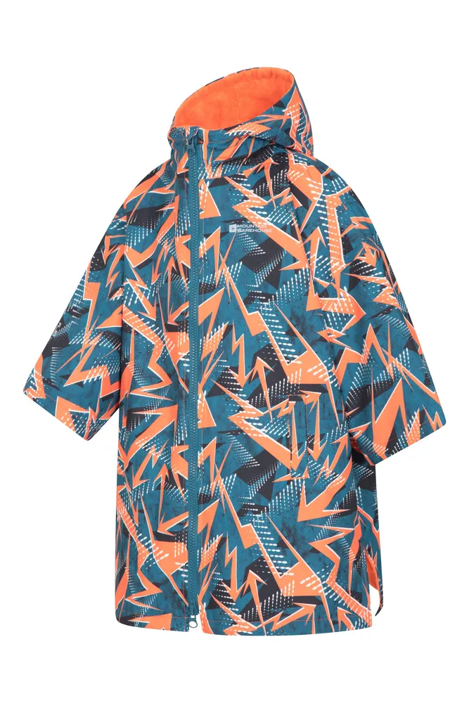 Wave Printed Kids Waterproof Swim Robe