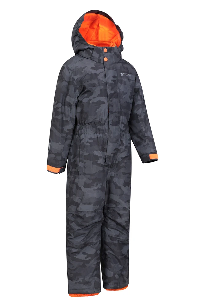 Cloud Printed Kids All One Waterproof Snowsuit