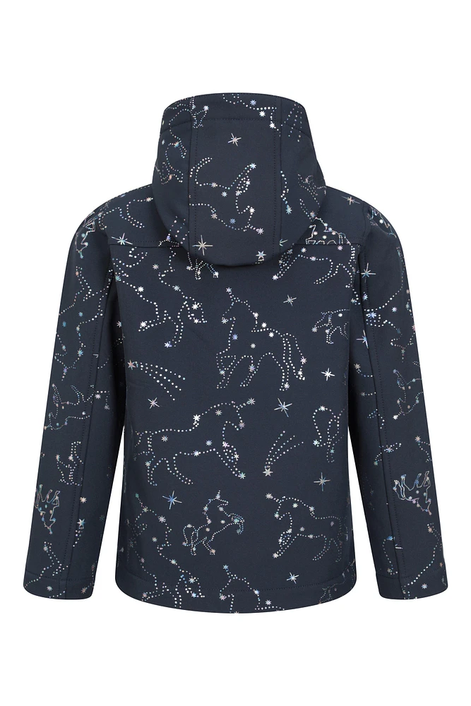 Exodus Kids Printed Water Resistant Softshell Jacket