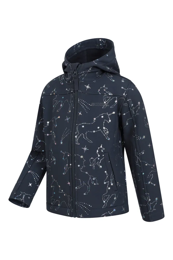 Exodus Kids Printed Water Resistant Softshell Jacket