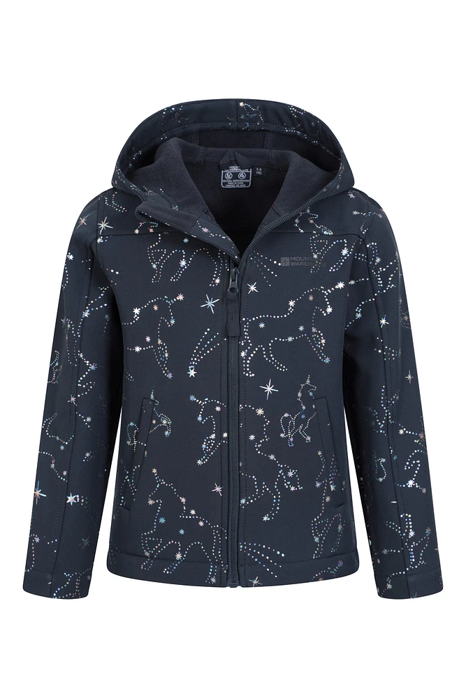 Exodus Kids Printed Water Resistant Softshell Jacket