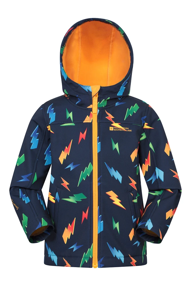 Exodus Kids Printed Water Resistant Softshell Jacket