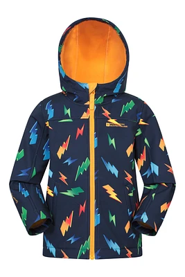 Exodus Kids Printed Water Resistant Softshell Jacket