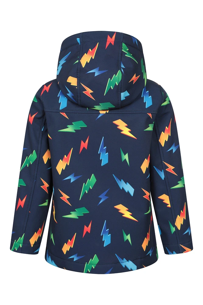 Exodus Kids Printed Water Resistant Softshell Jacket