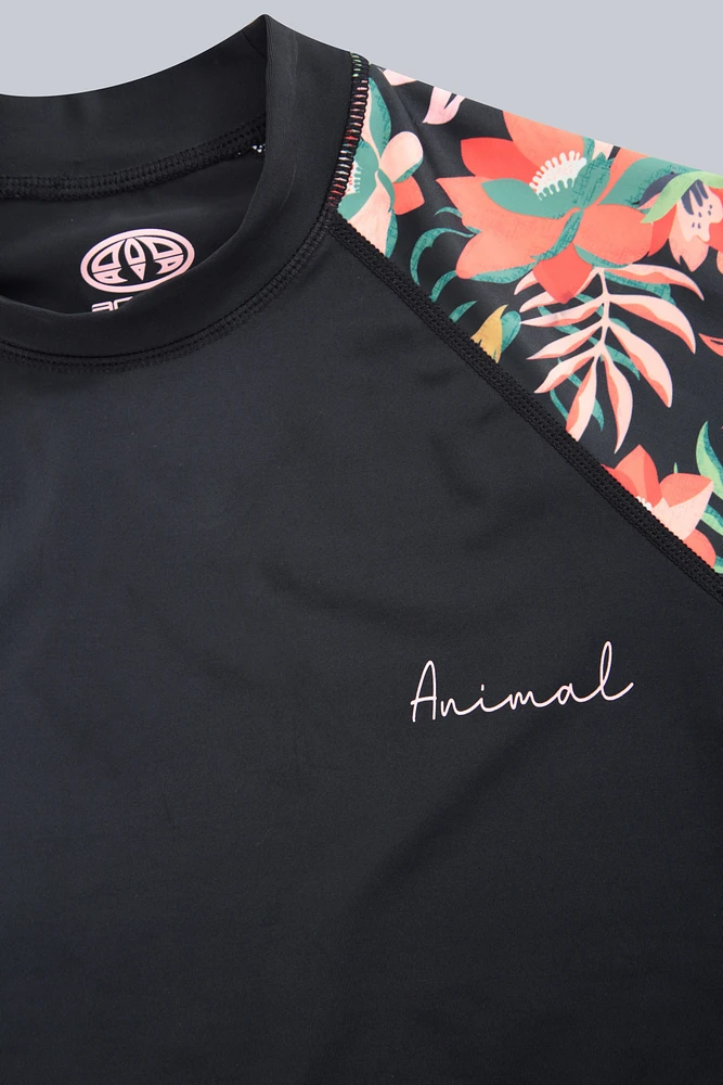 Lillie Womens Printed Panel Rash Guard