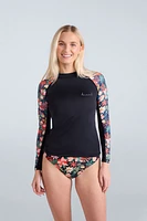 Lillie Womens Printed Panel Rash Guard