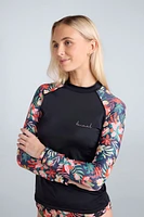 Lillie Womens Printed Panel Rash Guard