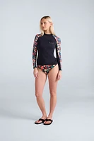 Lillie Womens Printed Panel Rash Guard