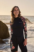 Lillie Womens Printed Panel Rash Guard