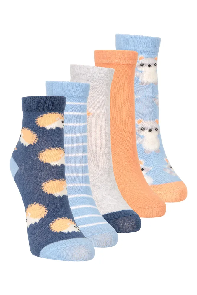 Kids Patterned Mid-Calf Socks 5-Pack