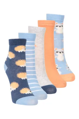 Kids Patterned Mid-Calf Socks 5-Pack