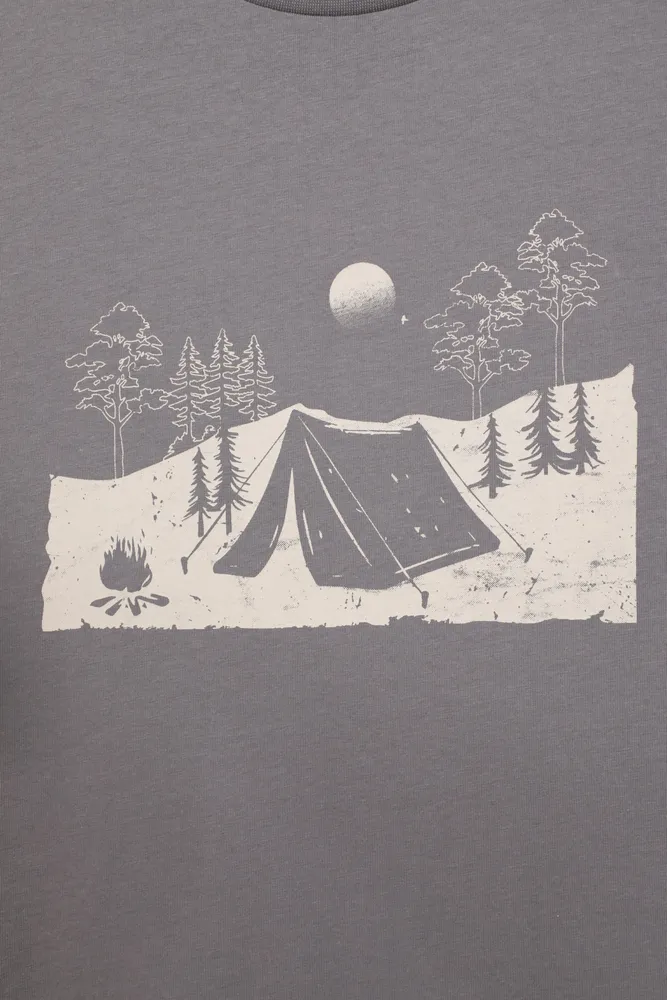Camping Sketch Mens T-Shirt