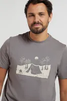 Camping Sketch Mens Organic T-Shirt