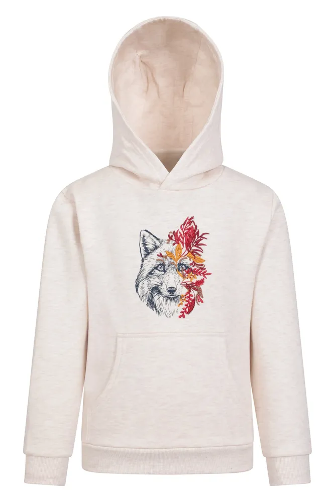 Embroided Fox Kids Hoodie